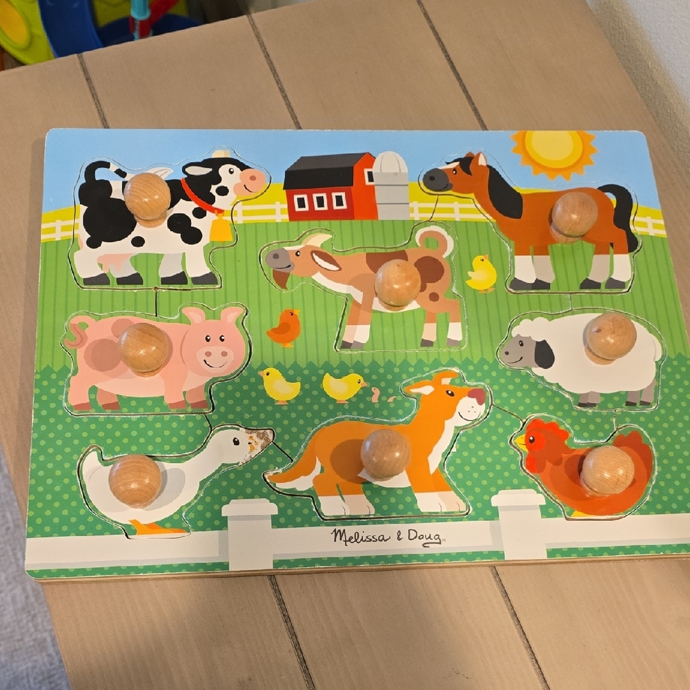 5 Melissa & Doug Wooden Animal Puzzels